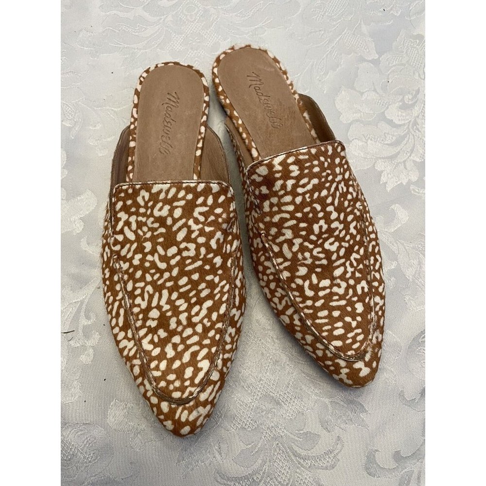 Madewell Size 7.5 The Frances Skimmer Mule In Mini Leopard Calf Hair‎ Shoe - Picture 2 of 11